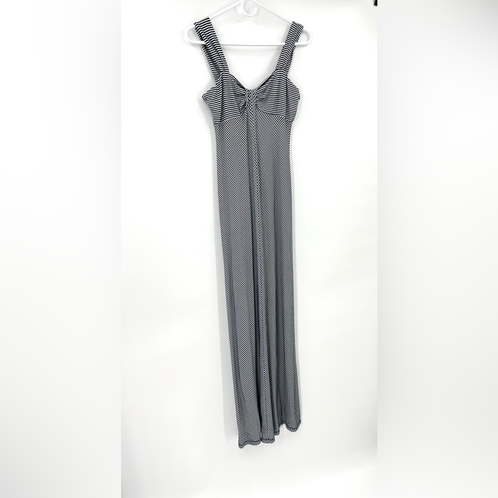 Max Studio Navy and White Striped Maxi Dress Size Medium